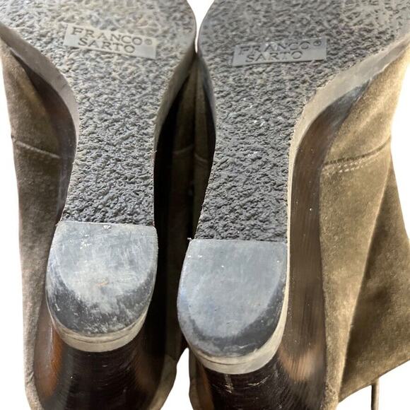 Franco Sarto Weston Gray Suede Leather Wedge Ankle Booties Boots Shoes sz 8.5 - Picture 14 of 16